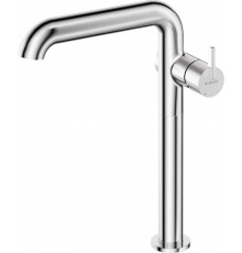 Tall washbasin mixer with rectangular spout