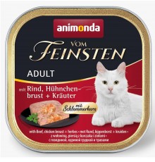 ANIMONDA Vom Feinsten Adult Beef, chicken breast and herbs - wet cat food - 100g