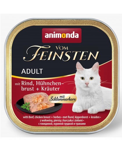 ANIMONDA Vom Feinsten Adult Beef, chicken breast and herbs - wet cat food - 100g