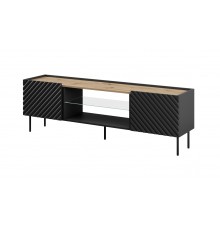 EF ONDA RTV cabinet 180x40x39-58 black (standing or wall mounted)