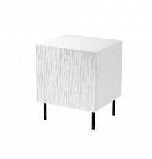 Bedside table 2 pcs. JUNGLE 53.5x40.5x44 white matt + black legs