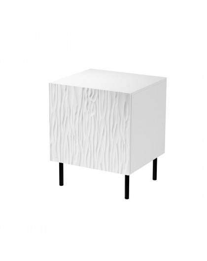 Bedside table 2 pcs. JUNGLE 53.5x40.5x44 white matt + black legs