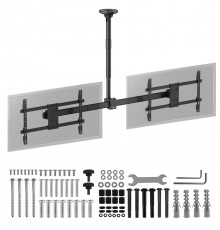 Maclean ceiling mount for two TVs, max load 2x40kg, 34-60", max VESA 600x400, MC-111 B