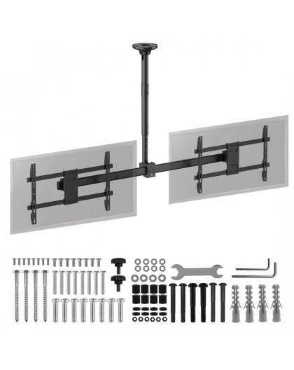 Maclean ceiling mount for two TVs, max load 2x40kg, 34-60", max VESA 600x400, MC-111 B