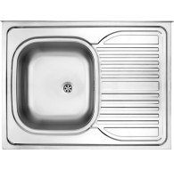 1-bowl steel sink with drainer on the right side - overlay