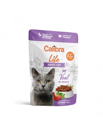 CALIBRA Cat Life Adult Veal in gravy - wet cat food - 85g